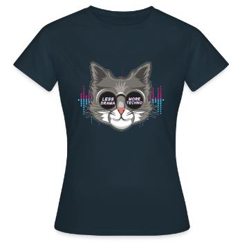 Less Drama DJ Raver Rave Hard Techno Dark Tekno - Women's T-Shirt - navy - Front - AI Model Female 172 dark (172cm)