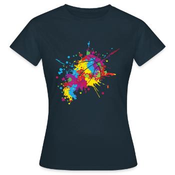 Bunte Farbe Athlet Ball Spiel Sport Basketball - Frauen T-Shirt - Navy - Vorne - AI Model Female 172 dark (172cm)