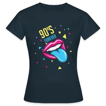 Vibe 90er Karneval 90 Retro Party Jahr 1990 - Frauen T-Shirt - Navy - Vorne - AI Model Female 172 dark (172cm)