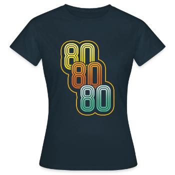 Vintage Love 80er Jahre Karneval 80er Jahre Retro Party 1980 - Frauen T-Shirt - Navy - Vorne - AI Model Female 172 dark (172cm)