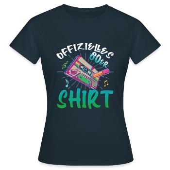 Offizielles 80er Kostüm Alaaf Helau Rosenmontag - Frauen T-Shirt - Navy - Vorne - AI Model Female 172 dark (172cm)