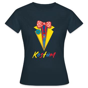 Fasching Kostüm Alaaf Helau Rosenmontag - Frauen T-Shirt - Navy - Vorne - AI Model Female 172 dark (172cm)