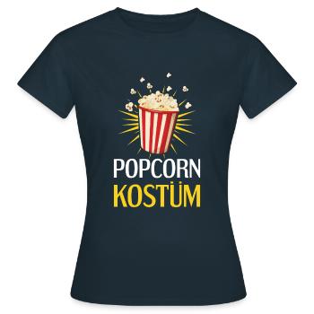 Popcorn Kostüm Alaaf Helau Rosenmontag Fasching - Frauen T-Shirt - Navy - Vorne - AI Model Female 172 dark (172cm)