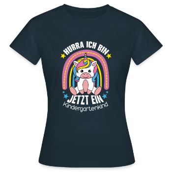 Hourra de maternelle, j’en suis un maintenant - T-shirt Femme - marine - Devant - AI Model Female 172 dark (172cm)