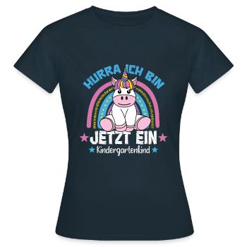 Hourra de maternelle, j’en suis un maintenant - T-shirt Femme - marine - Devant - AI Model Female 172 dark (172cm)