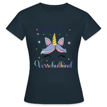 I'm a preschooler unicorn now - Women's T-Shirt - navy - Front - AI Model Female 172 dark (172cm)