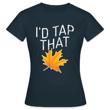 Tippen Sie auf den Ahorn Klopfen Ahornbaum Ahornblatt - Frauen T-Shirt - Navy - Vorne - AI Model Female 172 dark (172cm)