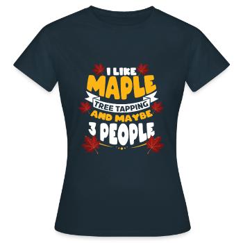 Ich mag Ahornbaum-Klopfen und 3-Baum-Ahornblatt - Frauen T-Shirt - Navy - Vorne - AI Model Female 172 dark (172cm)
