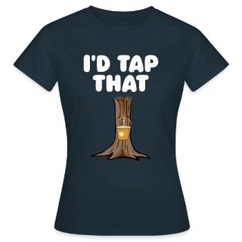 Ich würde diesen Baumahorn klopfen Baumahornblatt - Frauen T-Shirt - Navy - Vorne - AI Model Female 172 dark (172cm)