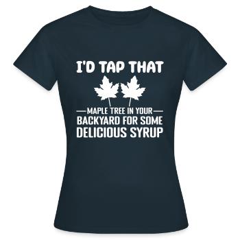 Tap That Maple Tree Tapping Maple Tree Maple Leaf - Women's T-Shirt - navy - Front - AI Model Female 172 dark (172cm)
