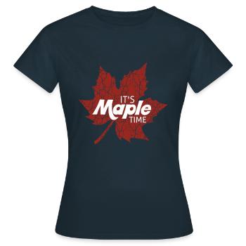 It's Maple Time For Tapping Maple Tree Maple Leaf - Women's T-Shirt - navy - Front - AI Model Female 172 dark (172cm)