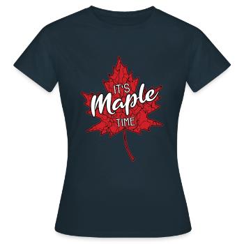 It's Maple Time Maple Leaf Maple Tree Maple Leaf - Women's T-Shirt - navy - Front - AI Model Female 172 dark (172cm)
