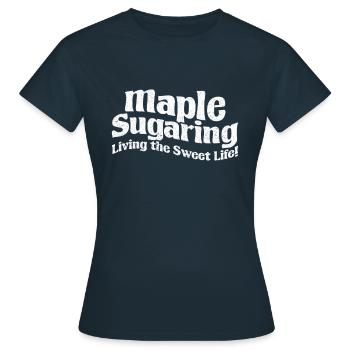 Ahorn-Sugaring Süßes Ahorn-Klopfen - Frauen T-Shirt - Navy - Vorne - AI Model Female 172 dark (172cm)