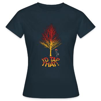 Je taperais sur ce sirop d’érable drôle d’érable - T-shirt Femme - marine - Devant - AI Model Female 172 dark (172cm)