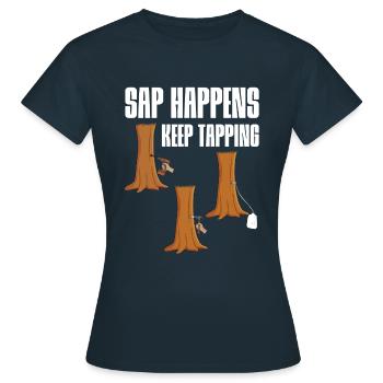 Saft passiert weiter Klopfen Ahornbaum Ahorn - Frauen T-Shirt - Navy - Vorne - AI Model Female 172 dark (172cm)