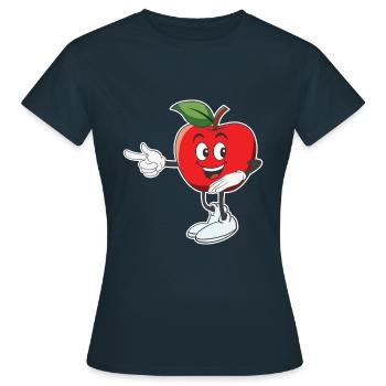 Apple Cute Apple Butter Picker Apple - Women's T-Shirt - navy - Front - AI Model Female 172 dark (172cm)