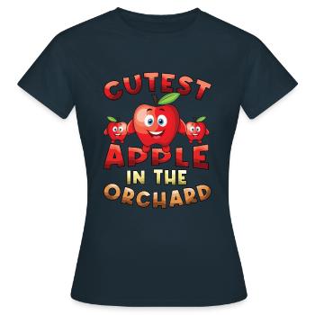 La pomme la plus mignonne du verger Cueillette de pommes - T-shirt Femme - marine - Devant - AI Model Female 172 dark (172cm)