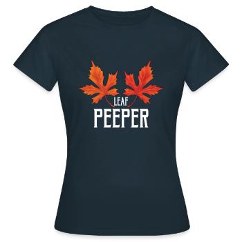 Blattgucker Laub Blattspähen - Frauen T-Shirt - Navy - Vorne - AI Model Female 172 dark (172cm)