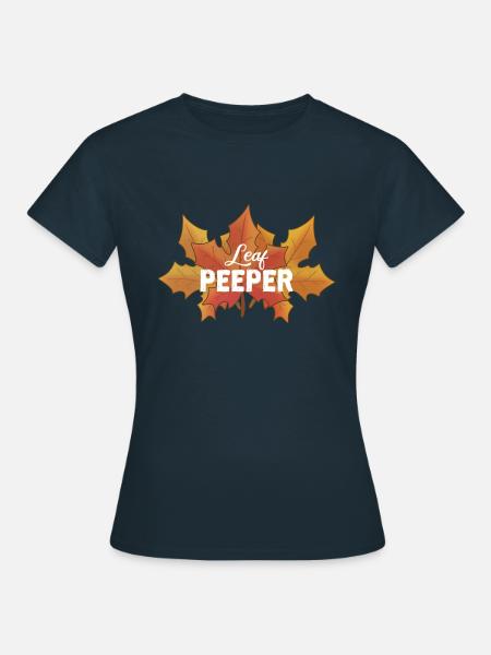 Blatt-Peeper Ahorn-Laub Blatt-Peeping - Frauen T-Shirt - Navy