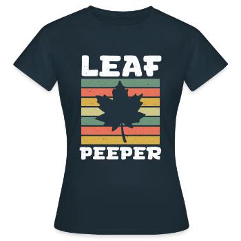 Leaf Peeper Rétro Vintage Feuillage Leaf Peeping - T-shirt Femme - marine - Devant - AI Model Female 172 dark (172cm)
