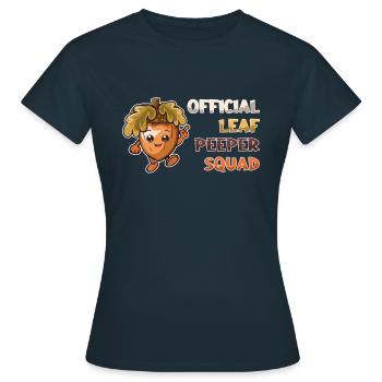Offizieller Leaf Peeper Squad Leaf Peeping - Frauen T-Shirt - Navy - Vorne - AI Model Female 172 dark (172cm)