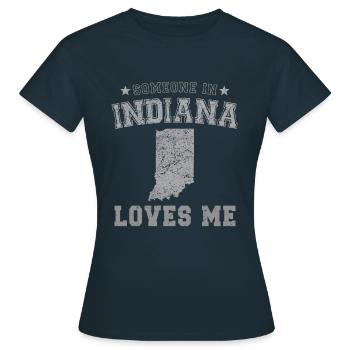 Quelqu’un dans l’Indiana m’aime Grunge - T-shirt Femme - marine - Devant - AI Model Female 172 dark (172cm)
