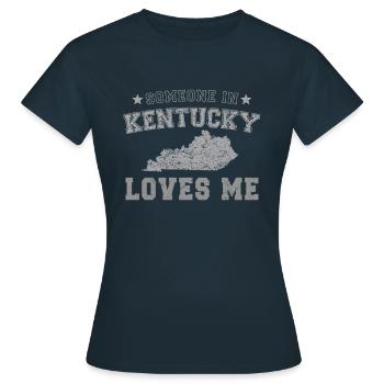 Jemand in Kentucky liebt mich Grunge - Frauen T-Shirt - Navy - Vorne - AI Model Female 172 dark (172cm)