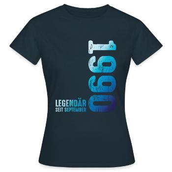 Légendaire depuis septembre 1990 - T-shirt Femme - marine - Devant - AI Model Female 172 dark (172cm)