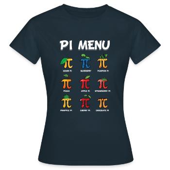 Pi Menü Entdecke Lustige Pi Day Früchte - Frauen T-Shirt - Navy - Vorne - AI Model Female 172 dark (172cm)