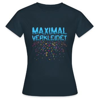 Fasching Maximal Verkleidet Konfetti Party Kostüm - Frauen T-Shirt - Navy - Vorne - AI Model Female 172 dark (172cm)