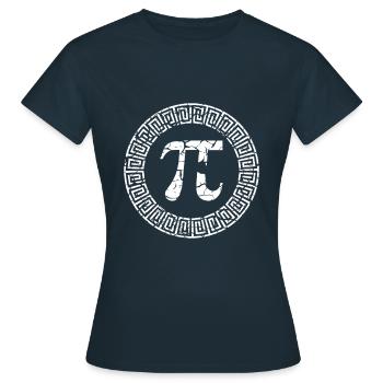 Pi Tag grec ancien motif Design - T-shirt Femme - marine - Devant - AI Model Female 172 dark (172cm)