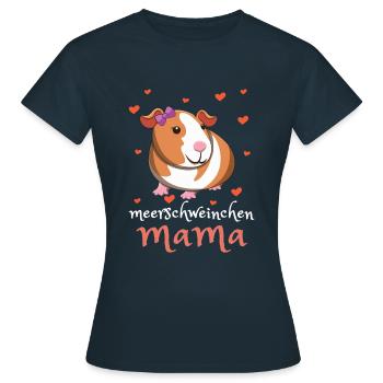 Meerschweinchen Mama Herzliebe - Frauen T-Shirt - Navy - Vorne - AI Model Female 172 dark (172cm)