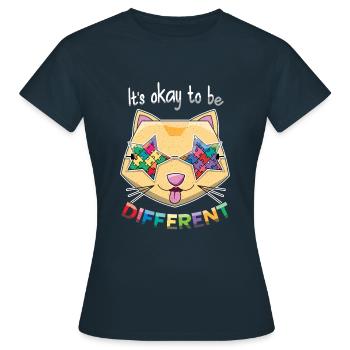 Autismus It's Okay To Be Different - Frauen T-Shirt - Navy - Vorne - AI Model Female 172 dark (172cm)