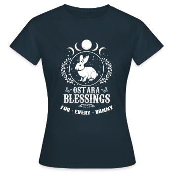 Ostara Segen Für Jeden Hase - Frauen T-Shirt - Navy - Vorne - AI Model Female 172 dark (172cm)
