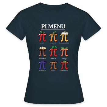 Pi Menu: Apple, Pumpkin, Lemon and More for - Women's T-Shirt - navy - Front - AI Model Female 172 dark (172cm)