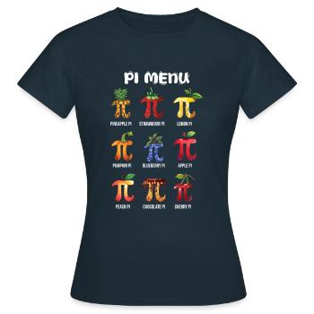 Pi Menu Fruité Pi Day Variété - T-shirt Femme - marine - Devant - AI Model Female 172 dark (172cm)