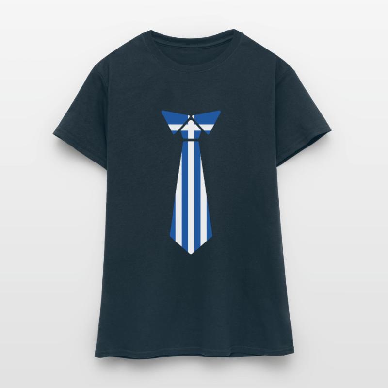 Greek Easter Tie Flag Pattern Design Women's T-Shirt