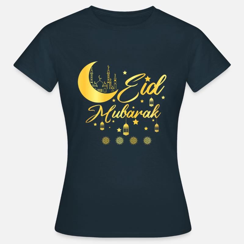 Eid Mubarak Moschea d'Oro Stelle Della Luna - Maglietta da donna - navy