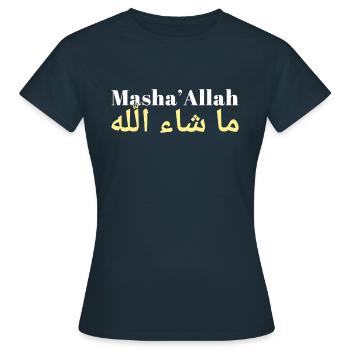 Bénédictions de l’Aïd Moubarak - T-shirt Femme - marine - Devant - AI Model Female 172 dark (172cm)