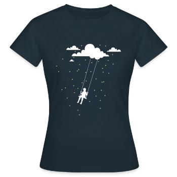 Balançoire ciel étoiles - T-shirt Femme - marine - Devant - AI Model Female 172 dark (172cm)