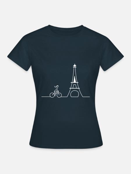 Silhouette Eiffelturm - Frauen T-Shirt - Navy