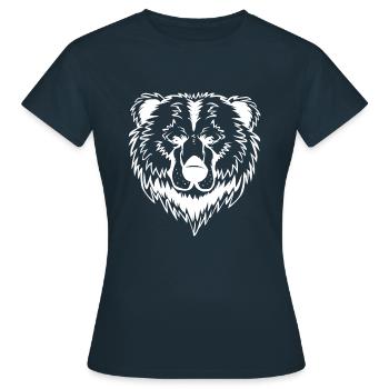 Braunbär Silhouette - Frauen T-Shirt - Navy - Vorne - AI Model Female 172 dark (172cm)