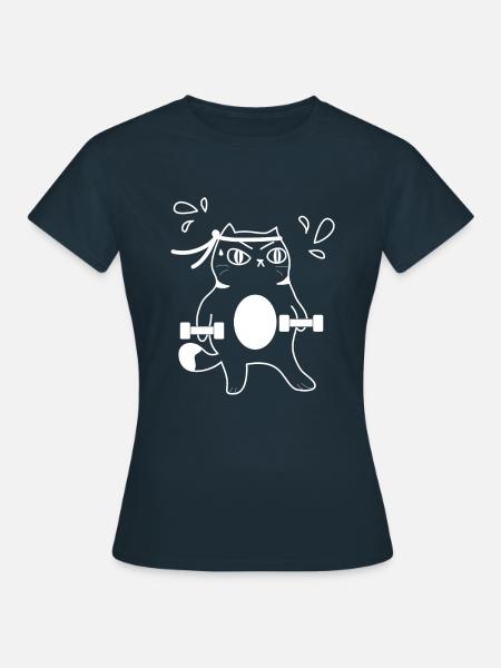 Katzen Workout - Frauen T-Shirt - Navy