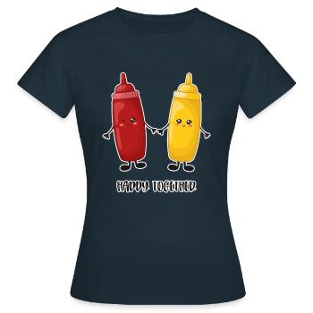 Ketchup und Senf - Frauen T-Shirt - Navy - Vorne - AI Model Female 172 dark (172cm)