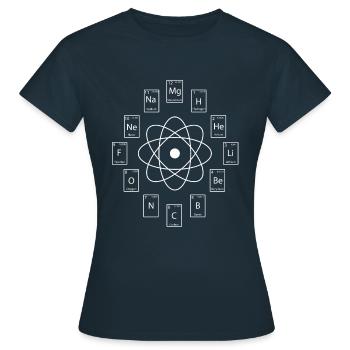 Tableau périodique - T-shirt Femme - marine - Devant - AI Model Female 172 dark (172cm)