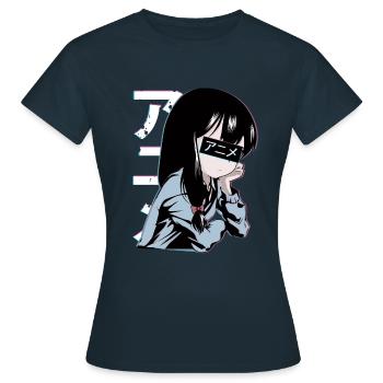 Anime Mädchen - Frauen T-Shirt - Navy - Vorne - AI Model Female 172 dark (172cm)