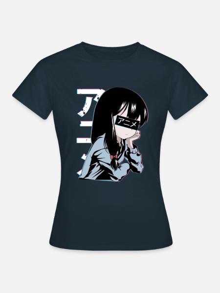 Anime Mädchen - Frauen T-Shirt - Navy