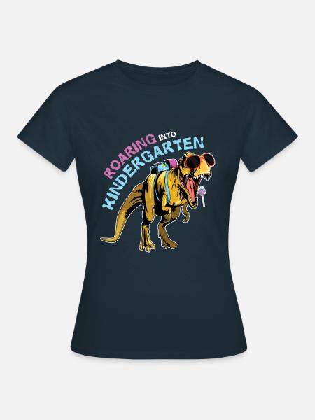 Kindergarten Dino - Frauen T-Shirt - Navy