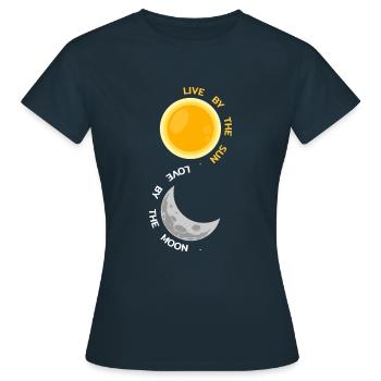 Sonne Und Mond - Frauen T-Shirt - Navy - Vorne - AI Model Female 172 dark (172cm)