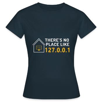 127.0.0.1 - Frauen T-Shirt - Navy - Vorne - AI Model Female 172 dark (172cm)
